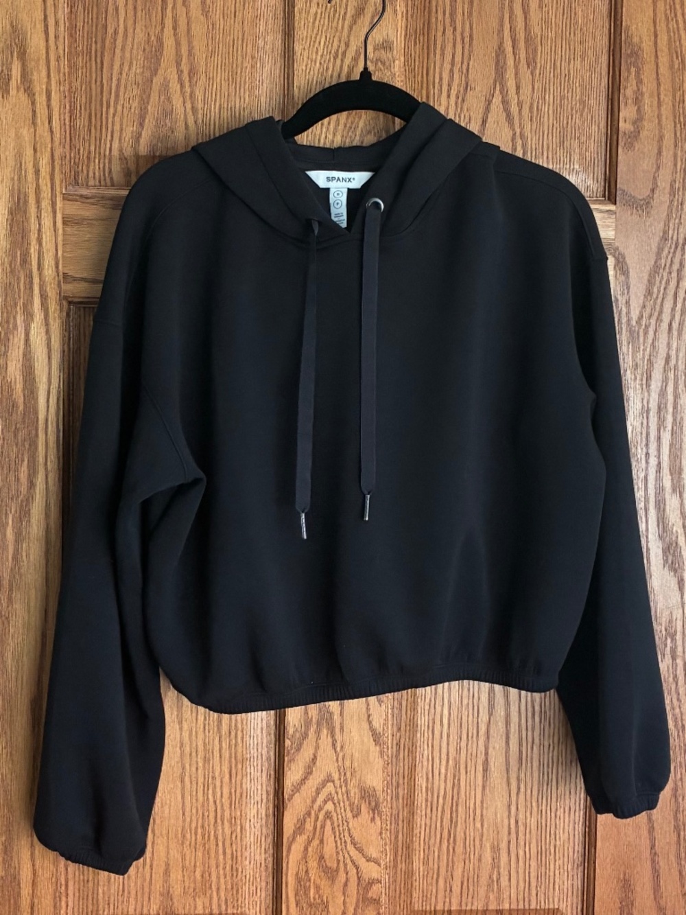 Spanx Air Essentials Cinched Crop Hoodie - Black - Small